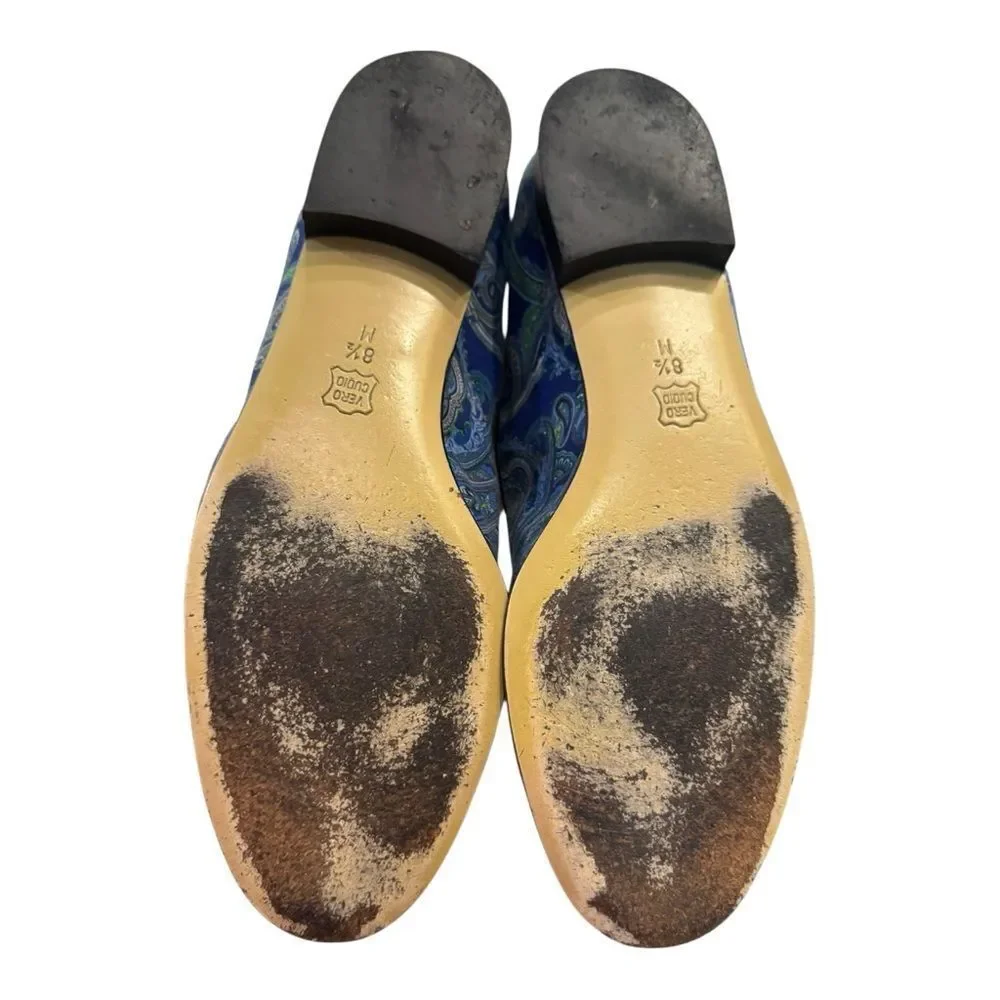 Chico's Women’s Navy Teal Paisley Slip-on Loafers 8.5